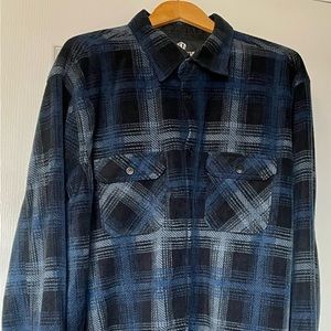 Men’s Flannel 100% Polyester Long Sleeve Plaid Shirt Size: XXL